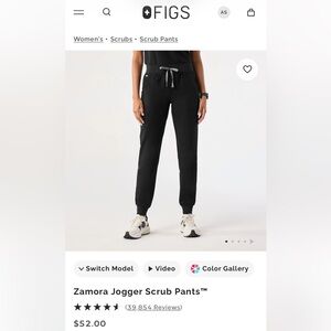 FIGS Zamora Jogger Scrub Pants — Black